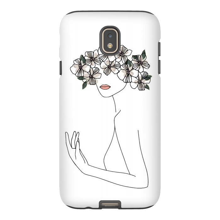 Galaxy J7 StrongFit Lineart - Nymph Girl Floral by DaDo ART