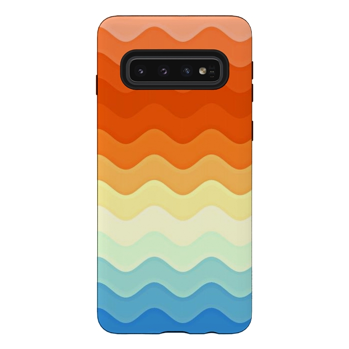 Galaxy S10 StrongFit Color Waves by Creativeaxle