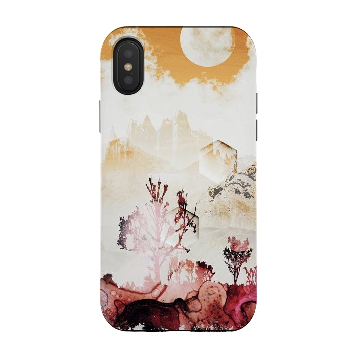 iPhone Xs / X StrongFit Desert oasis painted landscape by Oana 