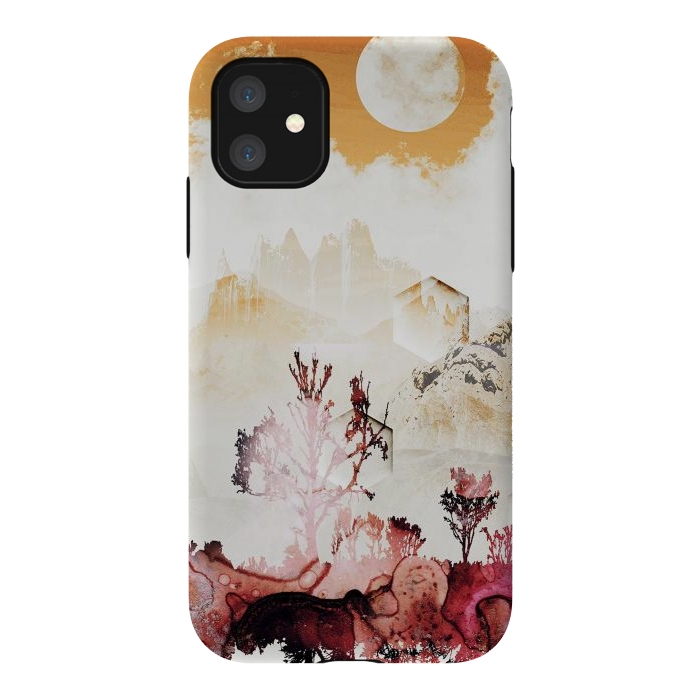 iPhone 11 StrongFit Desert oasis painted landscape by Oana 