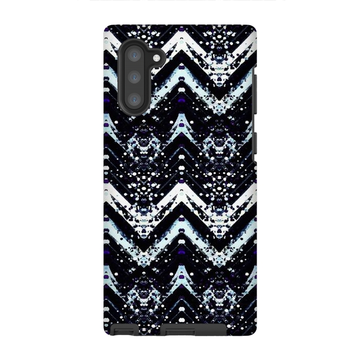 Galaxy Note 10 StrongFit Snowy mountains zigzag ethnic pattern by Oana 