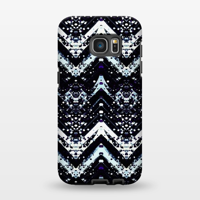 Galaxy S7 EDGE StrongFit Snowy mountains zigzag ethnic pattern by Oana 
