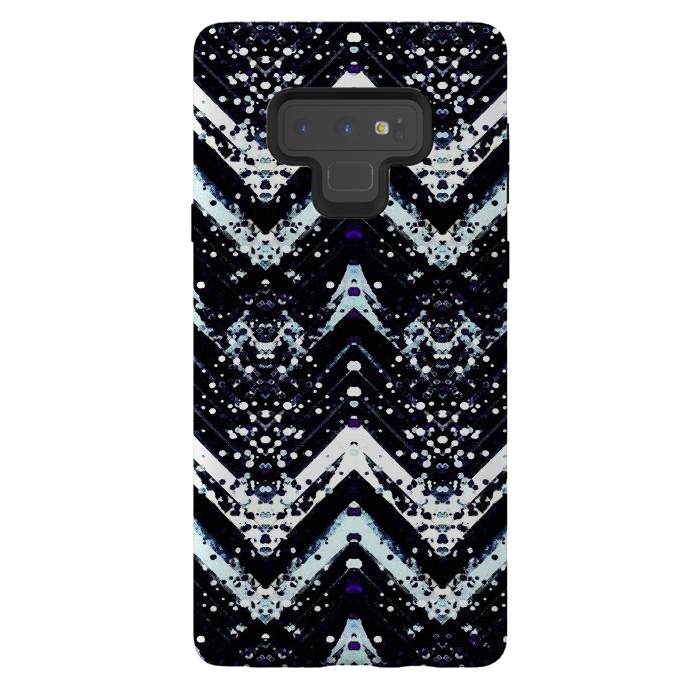 Galaxy Note 9 StrongFit Snowy mountains zigzag ethnic pattern by Oana 