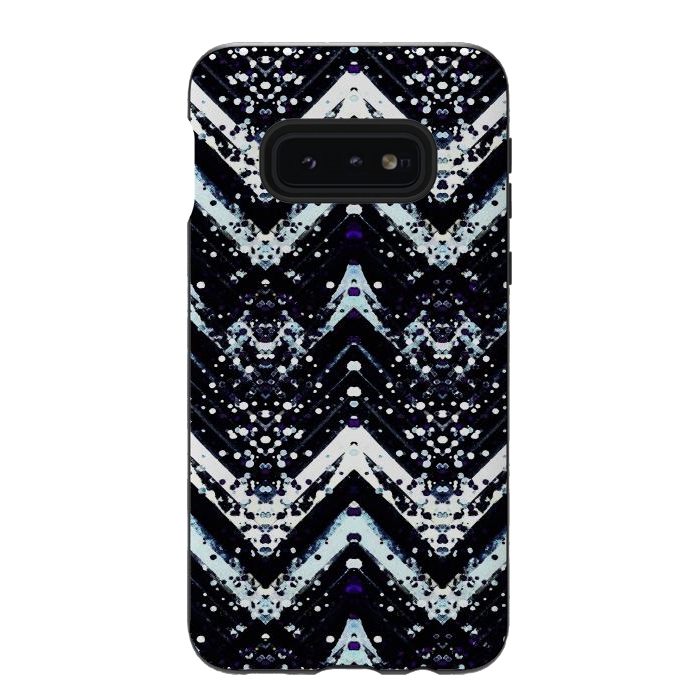 Galaxy S10e StrongFit Snowy mountains zigzag ethnic pattern by Oana 