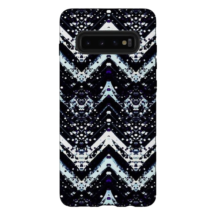 Galaxy S10 plus StrongFit Snowy mountains zigzag ethnic pattern by Oana 