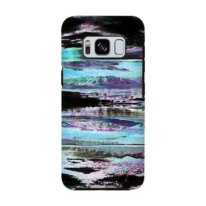 Galaxy S8 StrongFit Stylised blue purple mountain landscape by Oana 