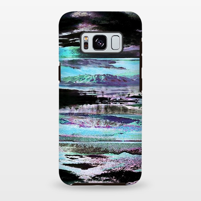 Galaxy S8 plus StrongFit Stylised blue purple mountain landscape by Oana 