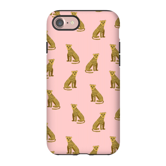 iPhone 7 StrongFit Leopard. Pink pattern by Julia Badeeva