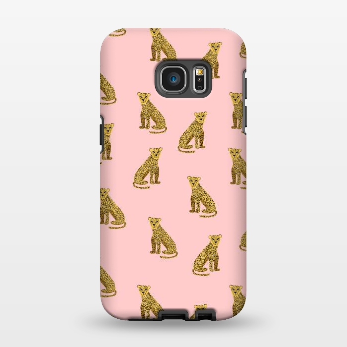 Galaxy S7 EDGE StrongFit Leopard. Pink pattern by Julia Badeeva