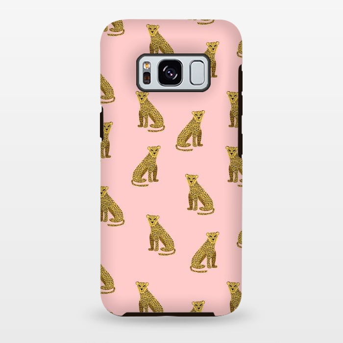 Galaxy S8 plus StrongFit Leopard. Pink pattern by Julia Badeeva