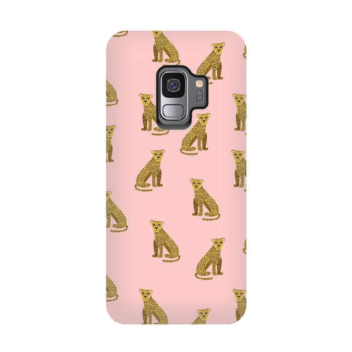 Galaxy S9 StrongFit Leopard. Pink pattern by Julia Badeeva