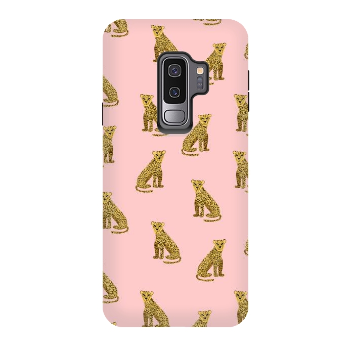 Galaxy S9 plus StrongFit Leopard. Pink pattern by Julia Badeeva