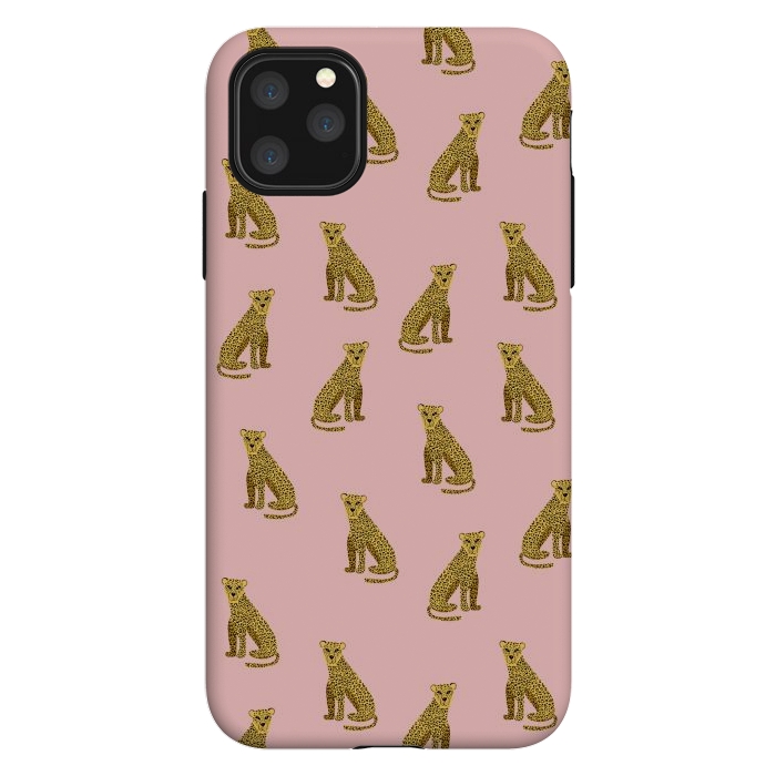 iPhone 11 Pro Max StrongFit Leopard. Pink pattern by Julia Badeeva
