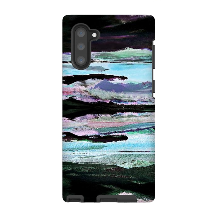 Galaxy Note 10 StrongFit Mountain landscape textured modern painting by Oana 