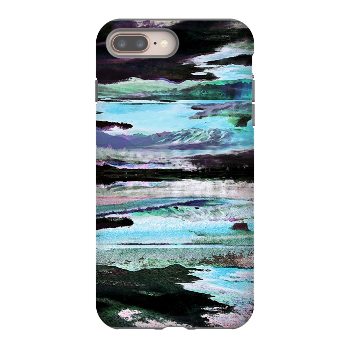 iPhone 7 plus StrongFit Mountain landscape textured modern painting by Oana 