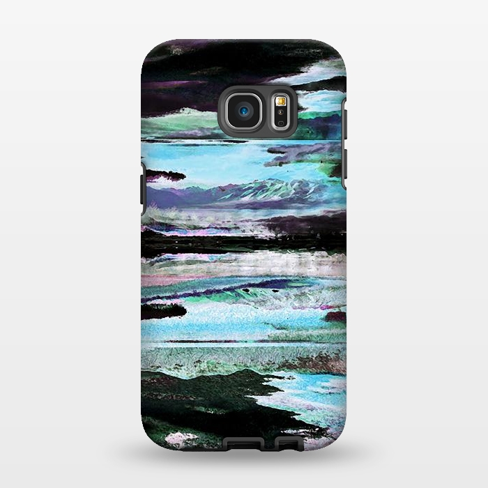 Galaxy S7 EDGE StrongFit Mountain landscape textured modern painting by Oana 