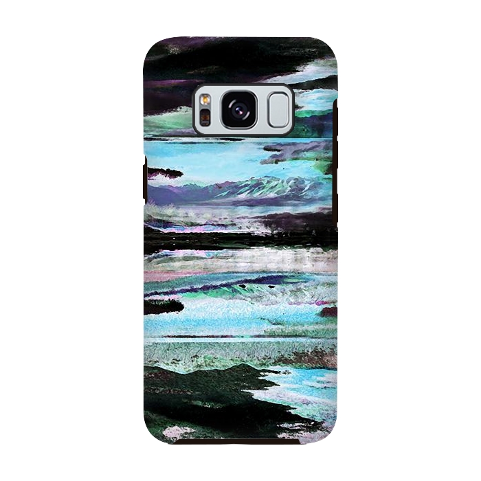 Galaxy S8 StrongFit Mountain landscape textured modern painting by Oana 