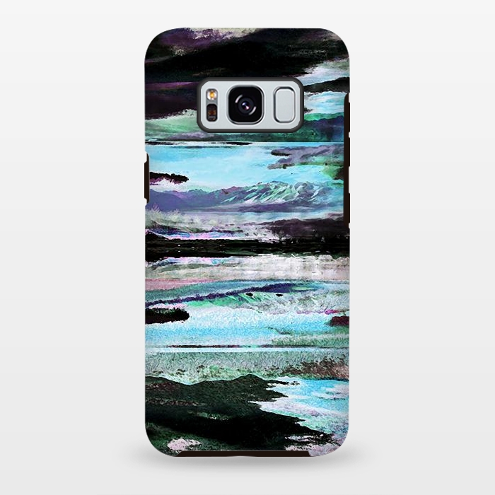 Galaxy S8 plus StrongFit Mountain landscape textured modern painting by Oana 