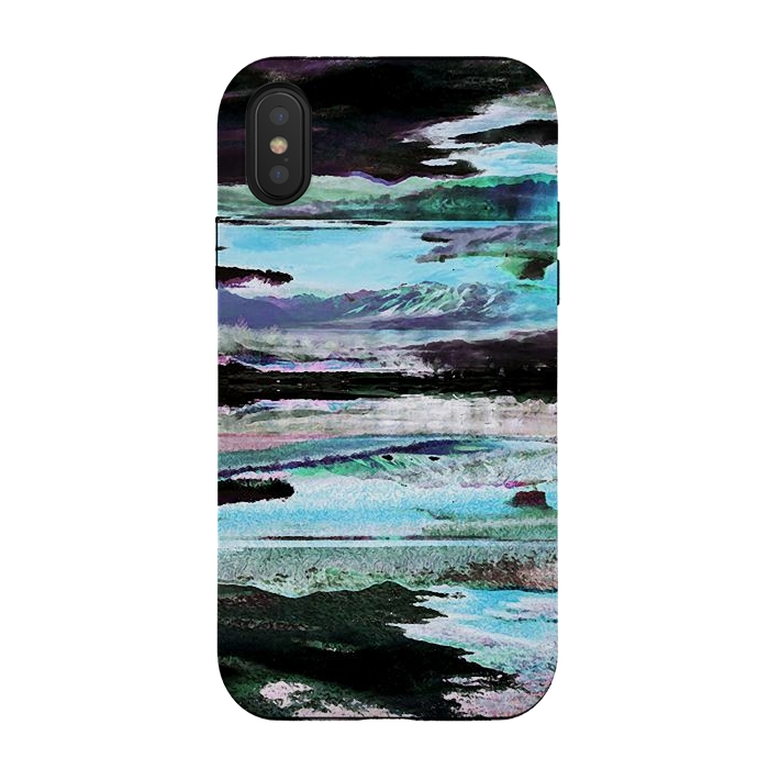 iPhone Xs / X StrongFit Mountain landscape textured modern painting by Oana 