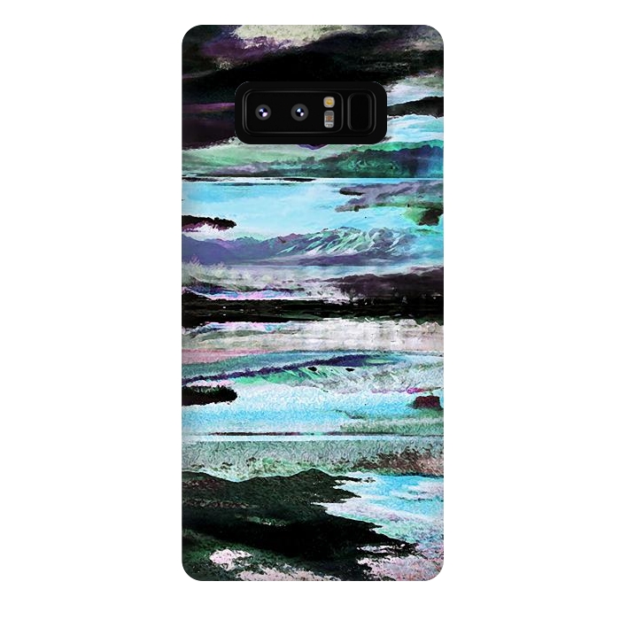 Galaxy Note 8 StrongFit Mountain landscape textured modern painting by Oana 