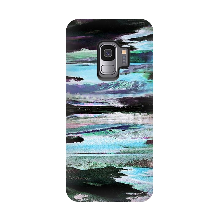 Galaxy S9 StrongFit Mountain landscape textured modern painting by Oana 