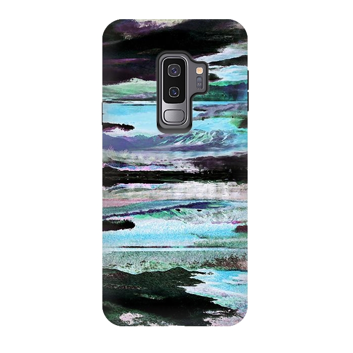 Galaxy S9 plus StrongFit Mountain landscape textured modern painting by Oana 