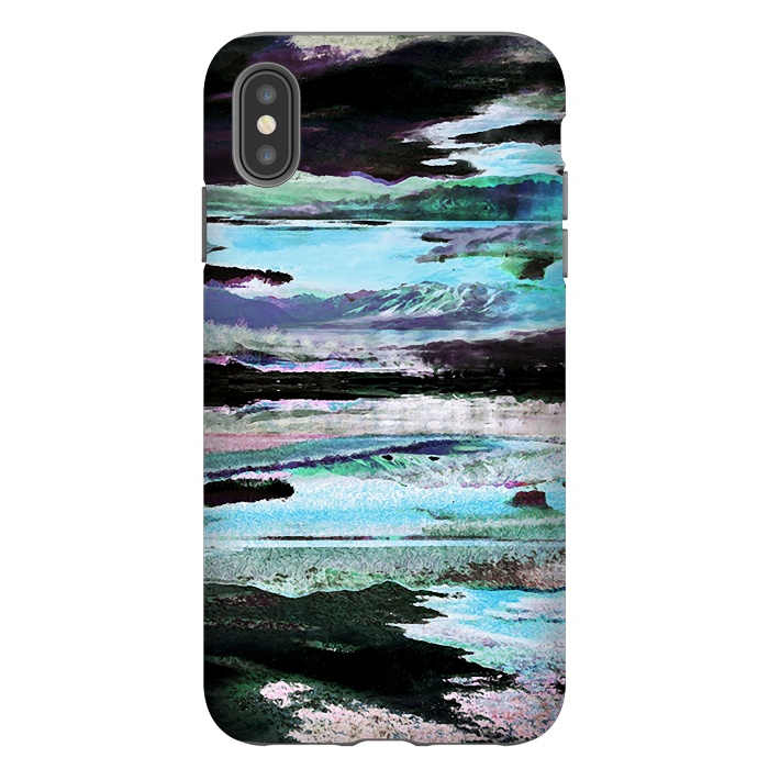 iPhone Xs Max StrongFit Mountain landscape textured modern painting by Oana 