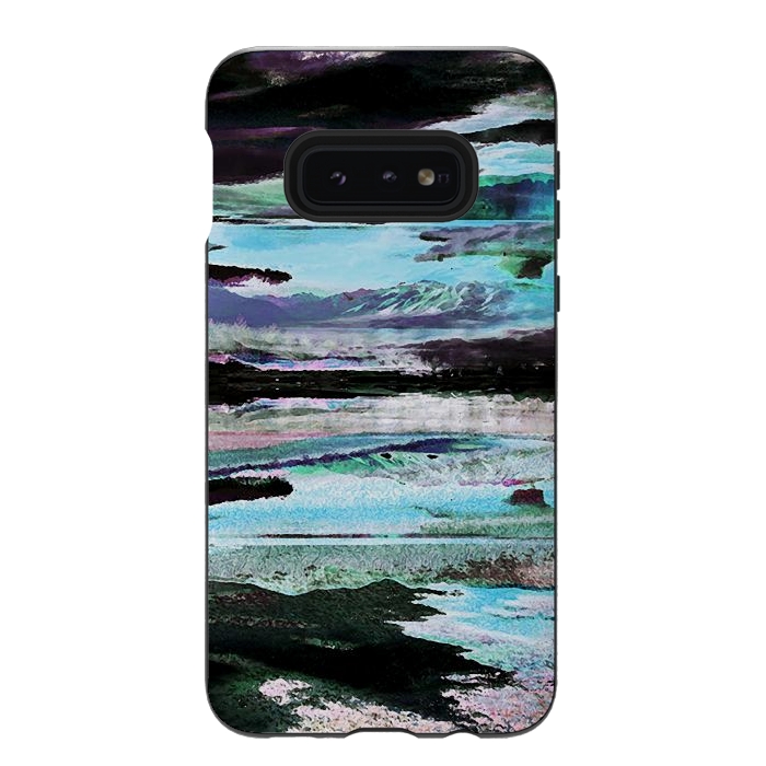 Galaxy S10e StrongFit Mountain landscape textured modern painting by Oana 