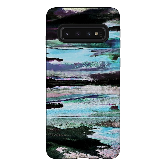 Galaxy S10 StrongFit Mountain landscape textured modern painting by Oana 