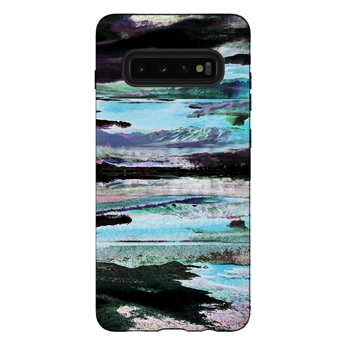 Galaxy S10 plus StrongFit Mountain landscape textured modern painting by Oana 