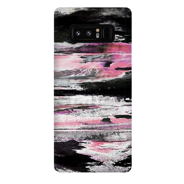 Galaxy Note 8 StrongFit Faded pink mountain sunset landscape by Oana 