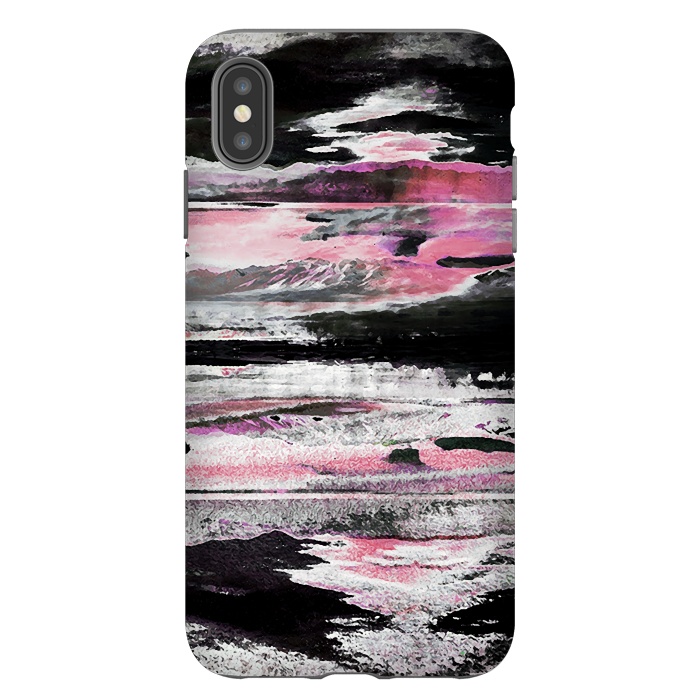 iPhone Xs Max StrongFit Faded pink mountain sunset landscape by Oana 
