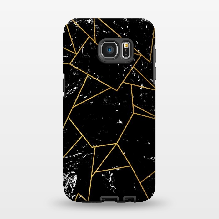 Galaxy S7 EDGE StrongFit Black marble by Julia Badeeva
