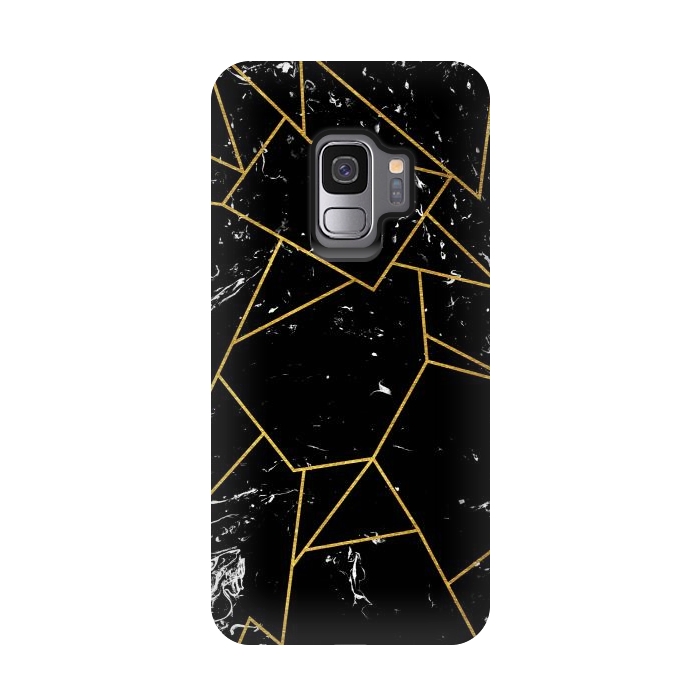Galaxy S9 StrongFit Black marble by Julia Badeeva