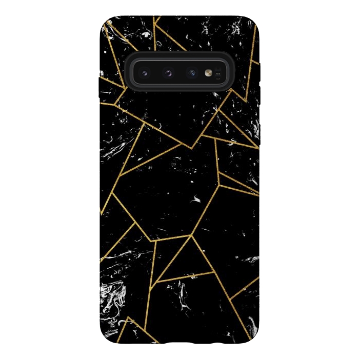 Galaxy S10 StrongFit Black marble by Julia Badeeva