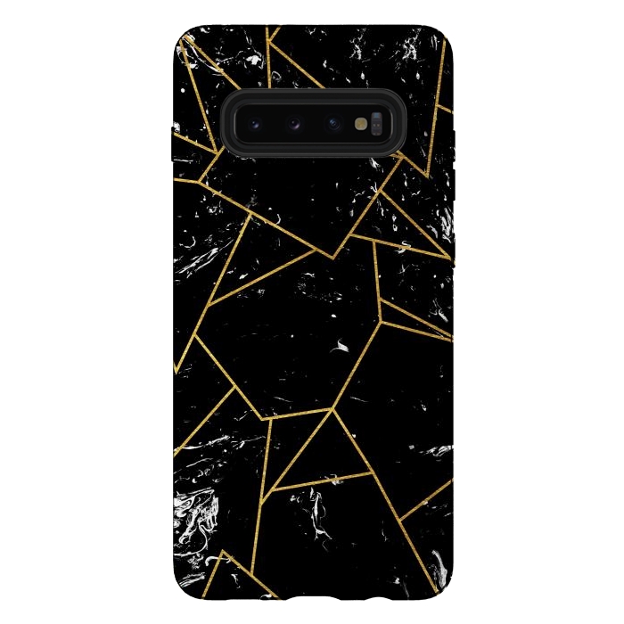 Galaxy S10 plus StrongFit Black marble by Julia Badeeva