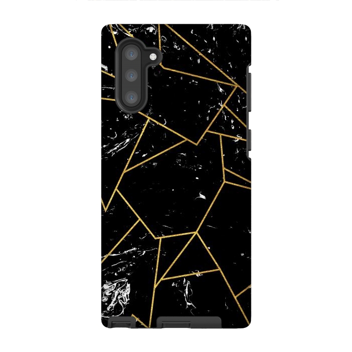 Galaxy Note 10 StrongFit Black marble by Julia Badeeva