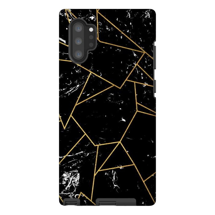 Galaxy Note 10 plus StrongFit Black marble by Julia Badeeva