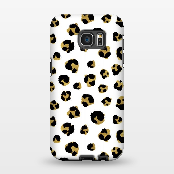 Galaxy S7 EDGE StrongFit Leopard. Black and gold by Julia Badeeva