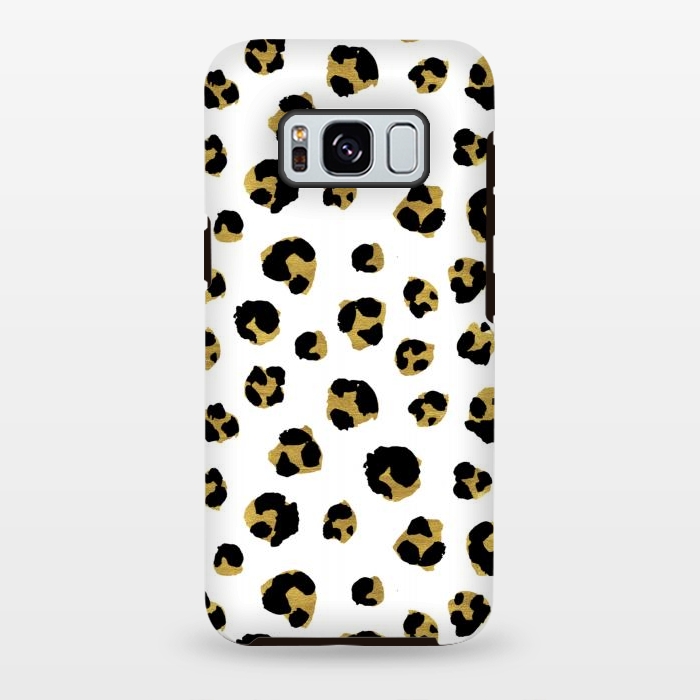 Galaxy S8 plus StrongFit Leopard. Black and gold by Julia Badeeva