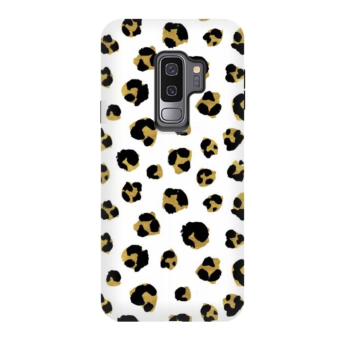 Galaxy S9 plus StrongFit Leopard. Black and gold by Julia Badeeva