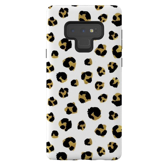 Galaxy Note 9 StrongFit Leopard. Black and gold by Julia Badeeva