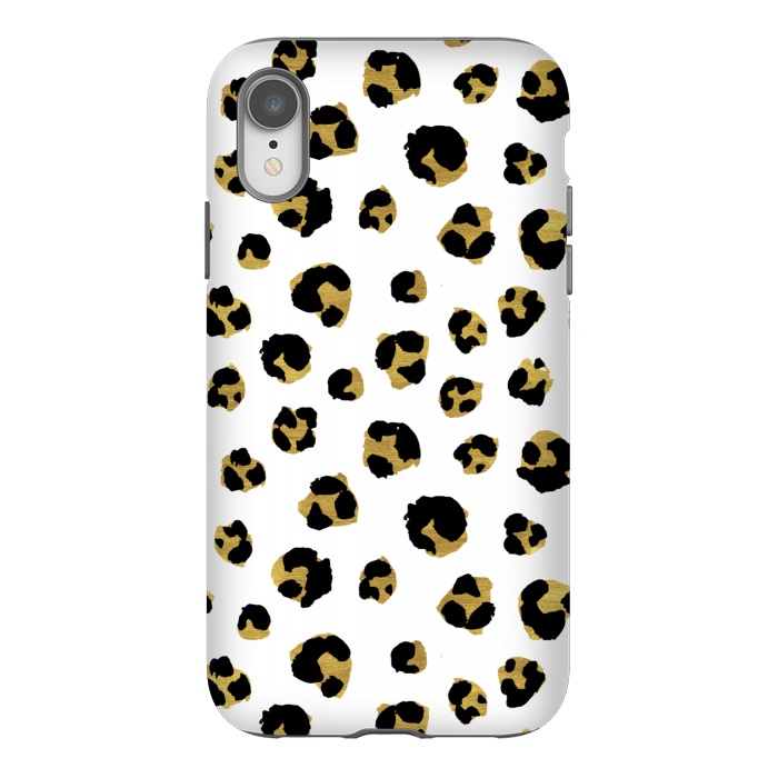 iPhone Xr StrongFit Leopard. Black and gold by Julia Badeeva