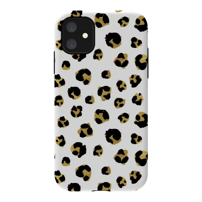 iPhone 11 StrongFit Leopard. Black and gold by Julia Badeeva