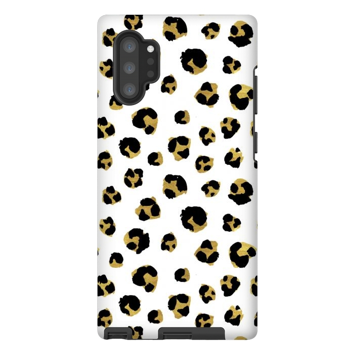 Galaxy Note 10 plus StrongFit Leopard. Black and gold by Julia Badeeva