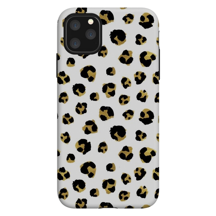 iPhone 11 Pro Max StrongFit Leopard. Black and gold by Julia Badeeva