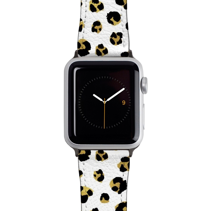 Watch 38mm / 40mm Strap PU leather Leopard. Black and gold by Julia Badeeva