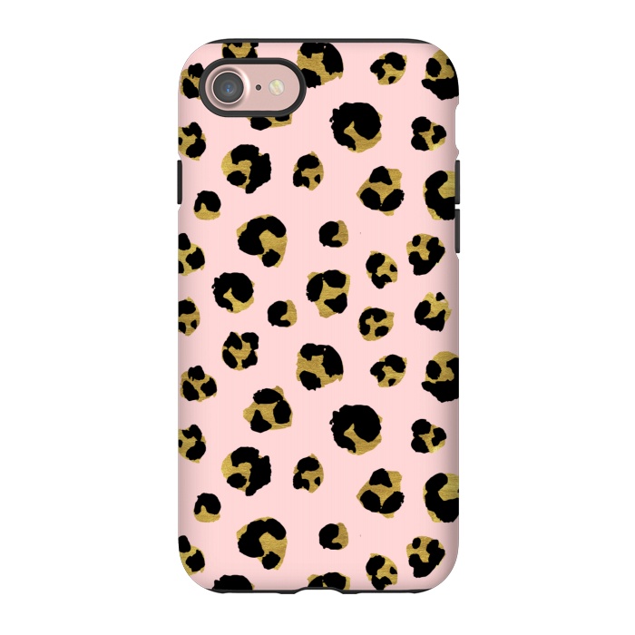 iPhone 7 StrongFit Pink and gold leopard by Julia Badeeva