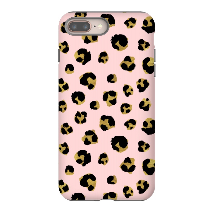iPhone 7 plus StrongFit Pink and gold leopard by Julia Badeeva