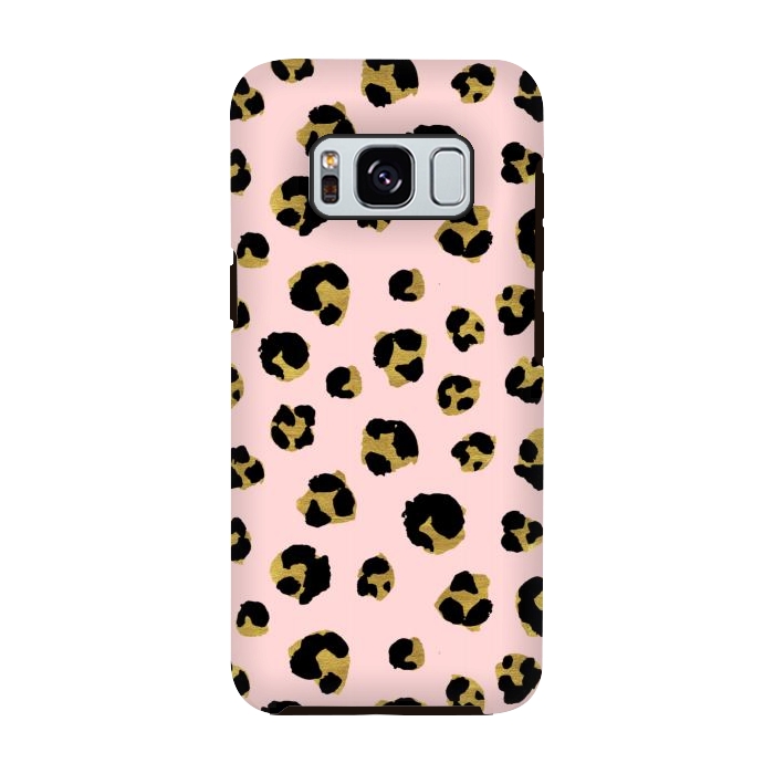 Galaxy S8 StrongFit Pink and gold leopard by Julia Badeeva